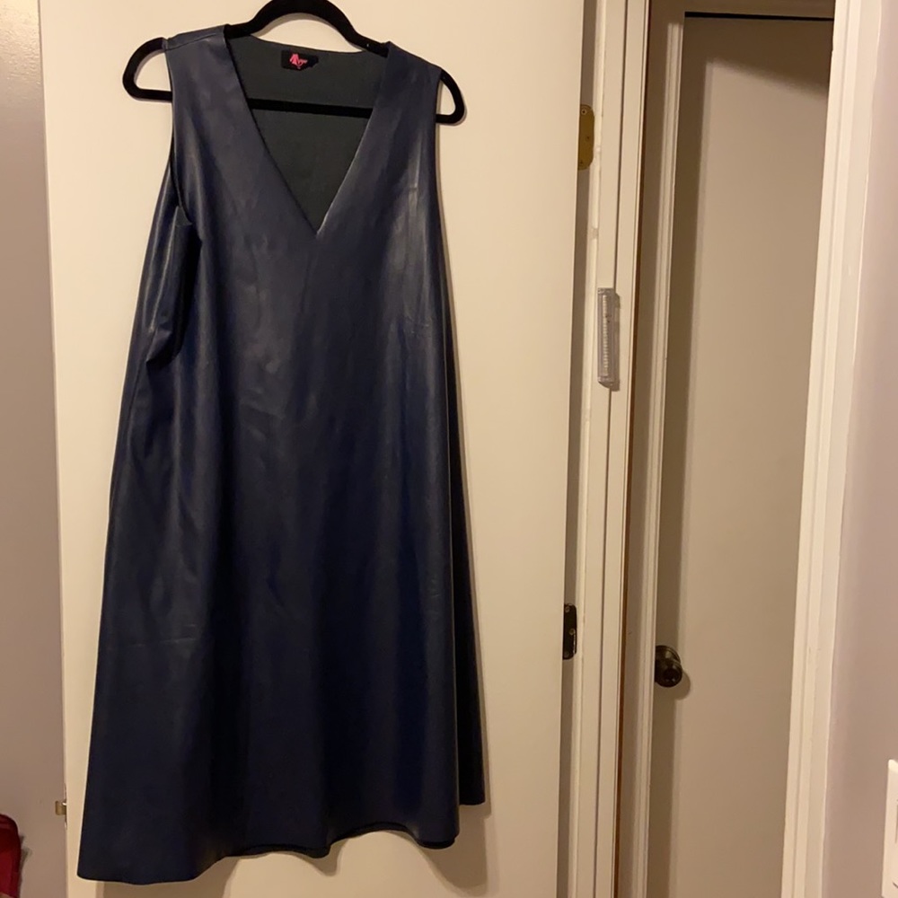 Pleather V-neck Jumper